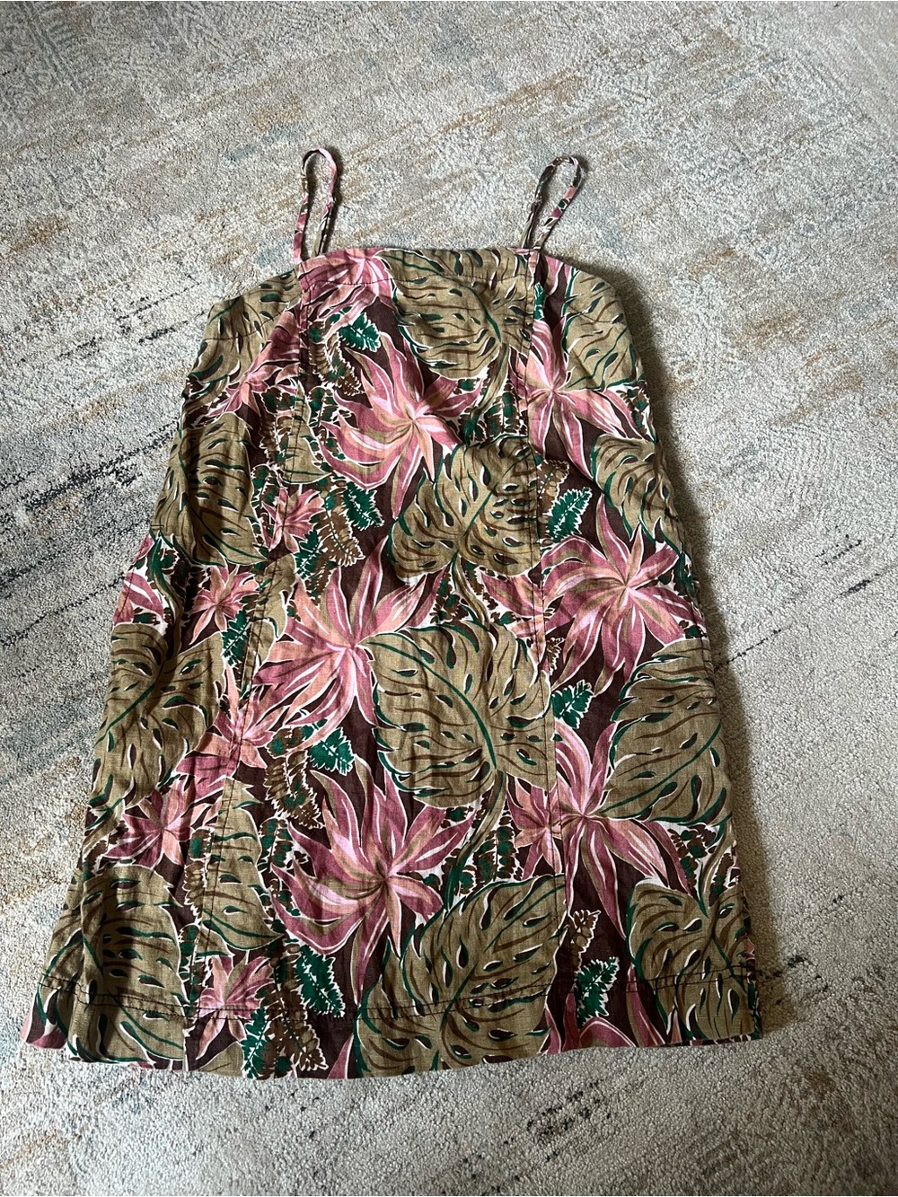 Madewell Goldie Linen Mini Dress loose fit
Tropical Monstera Leaf Print Size 0